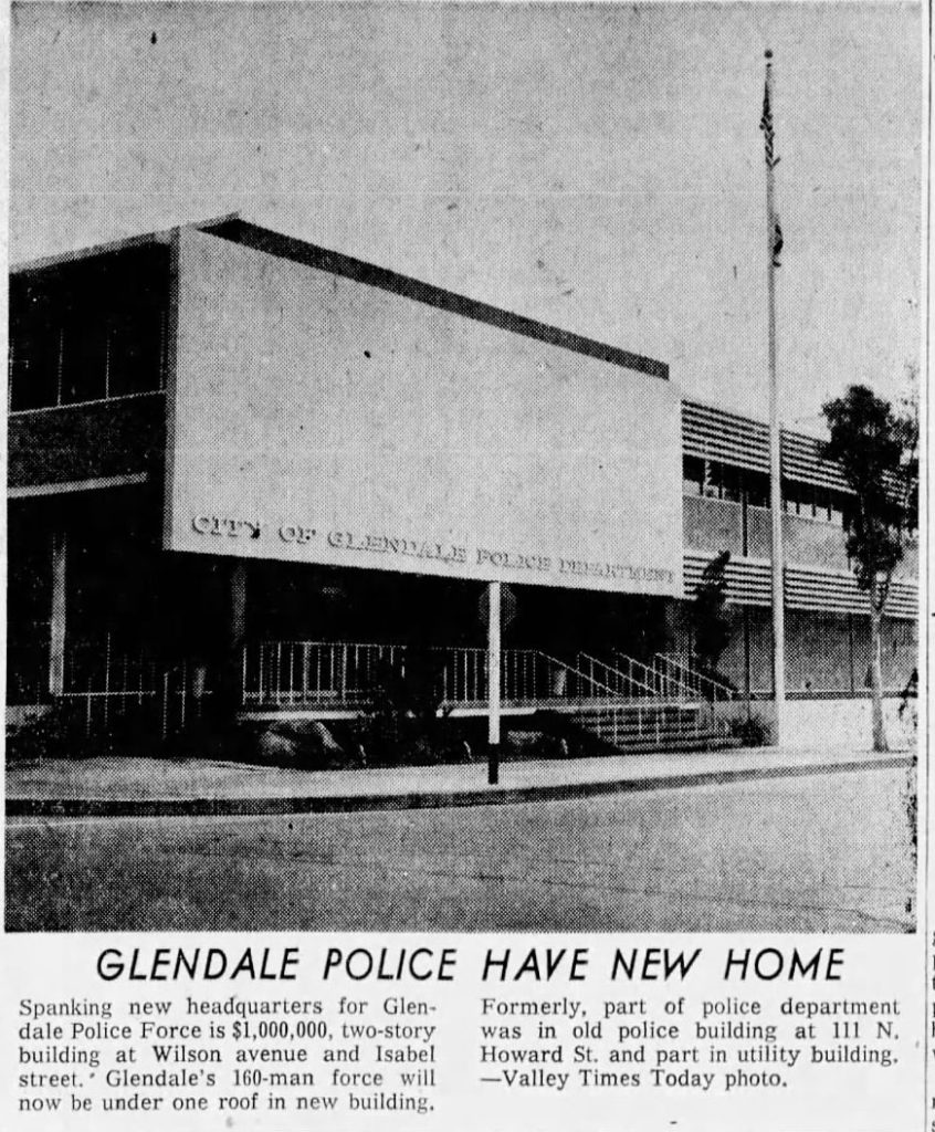 Newspaper article about Glendale Police department