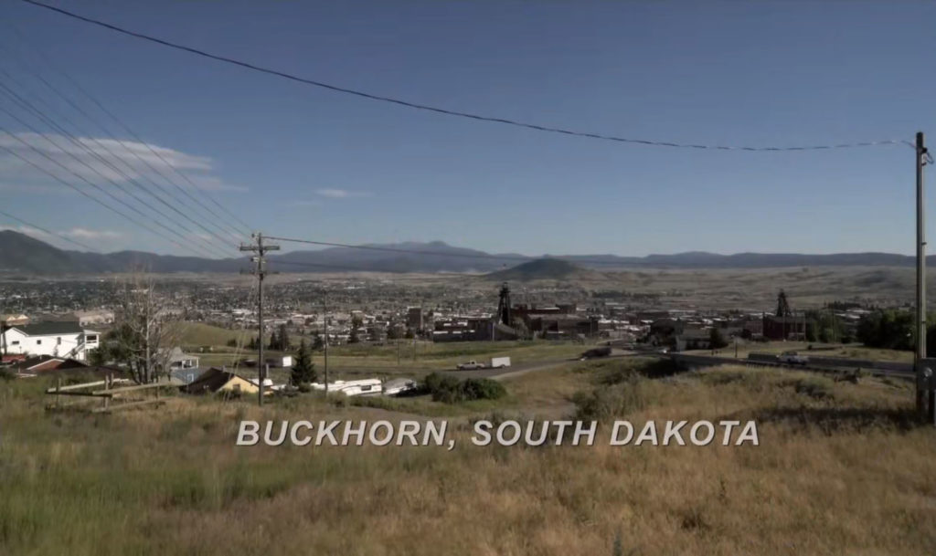 Establishing shot of Buckhorn, South Dakota