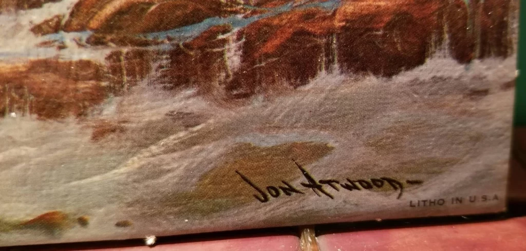 Jon Atwood's signature on a painting