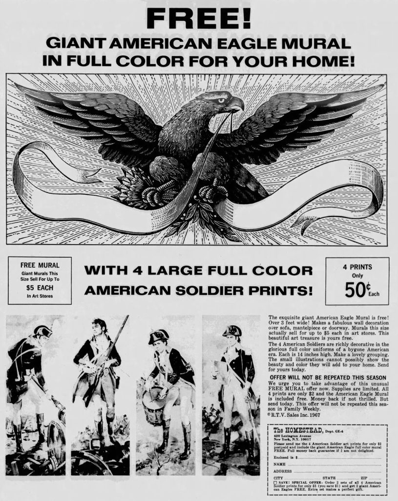 Newspaper ad for art prints