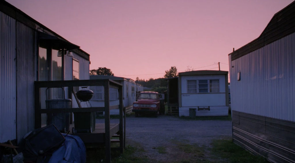 Deputy Cliff's trailer and red truck at the Fat Trout Trailer Park