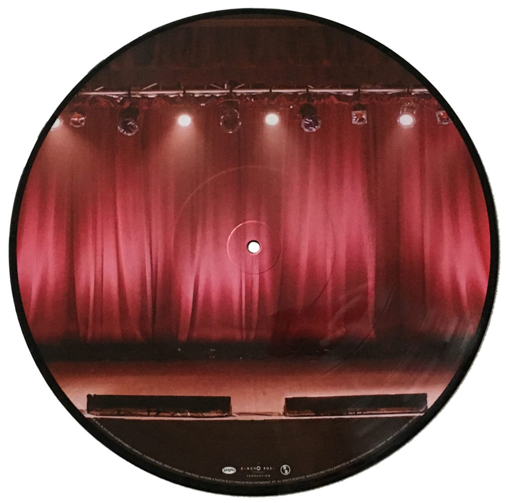 Stage with red curtains and spotlights on on Twin Peaks Soundtrack Vinyl
