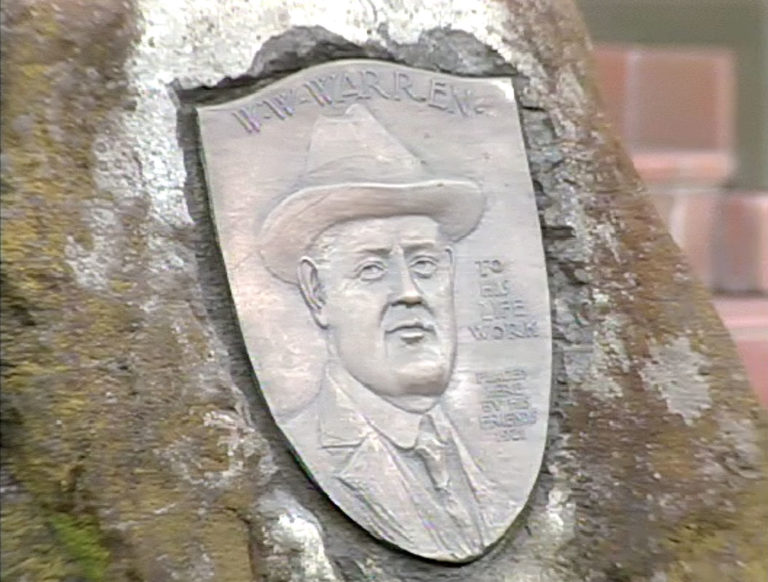 Stone marker for W.W. Warren