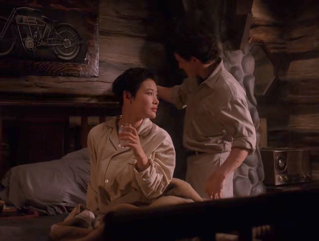 Sheriff Truman climbing into bed with Josie Packard