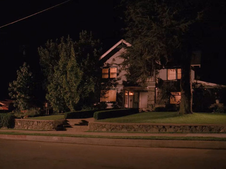 Exterior of the Hayward House at night