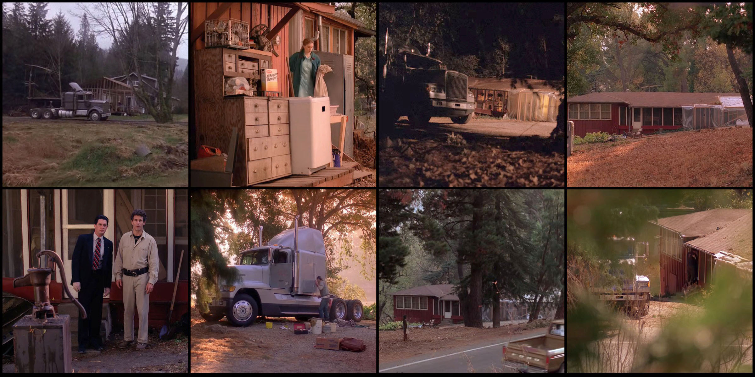 Collage of images of The Johnson House in California from Twin Peaks