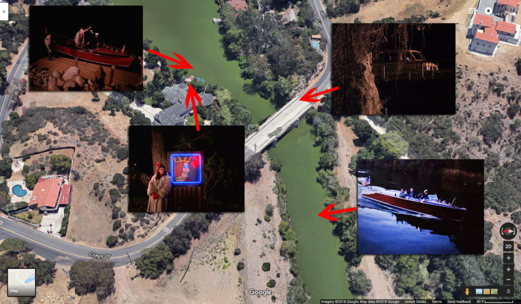 Google Maps with image of Twin Peaks locations