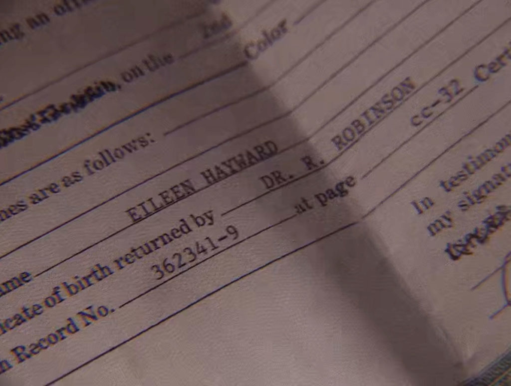 Donna Hayward's Birth certificate