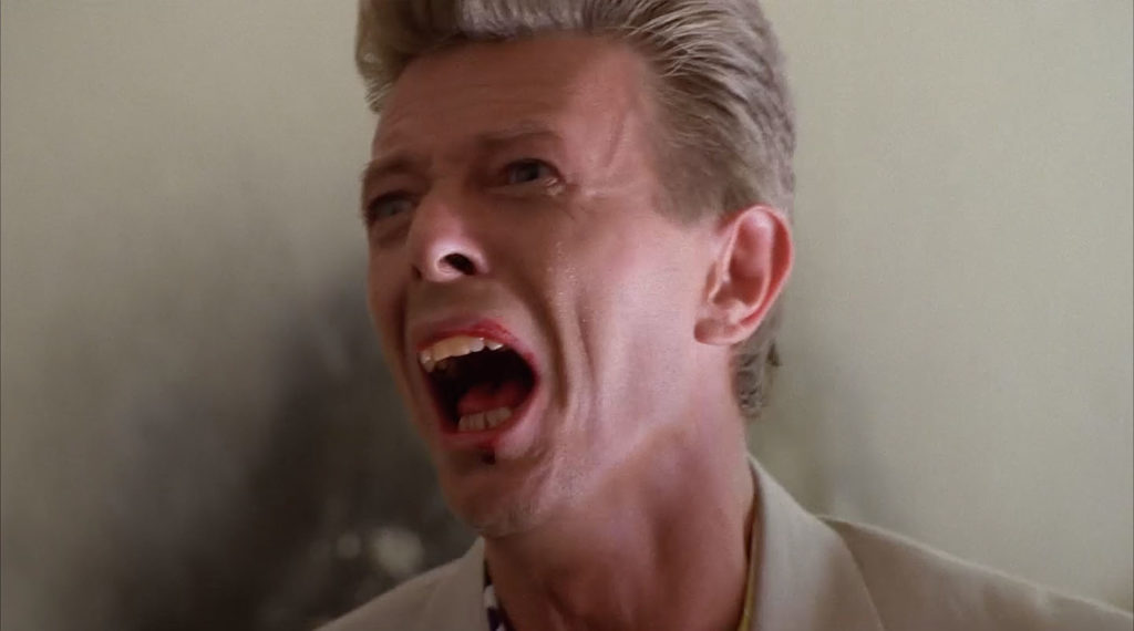 David Bowie as Agent Phillip Jeffries making anguished faces in Twin Peaks - Fire Walk With Me.