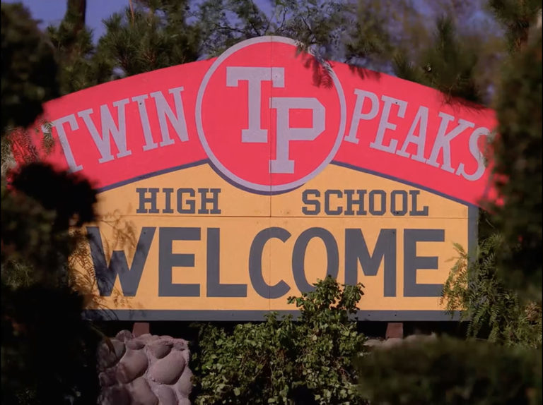 Welcome to Twin Peaks High School sign