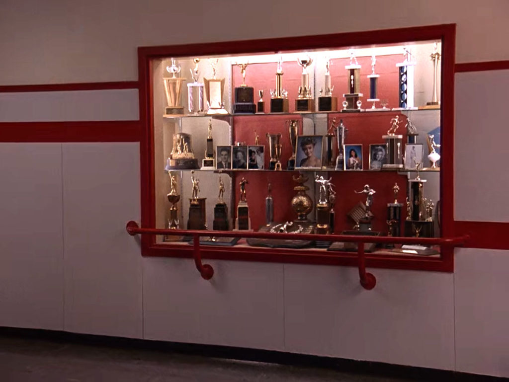 Trophy case at Twin Peaks High School