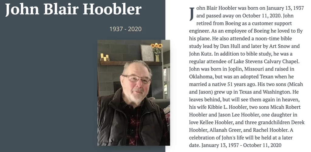 Obituary for John Hoobler