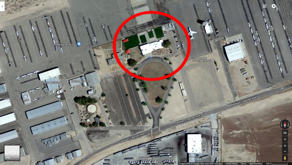 Aerial view of airport via Google Maps