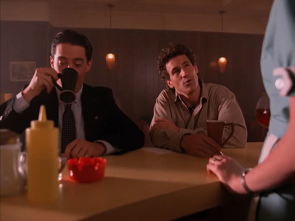 Special Agent Dale Cooper and Sheriff Truman at the Double R Diner Counter