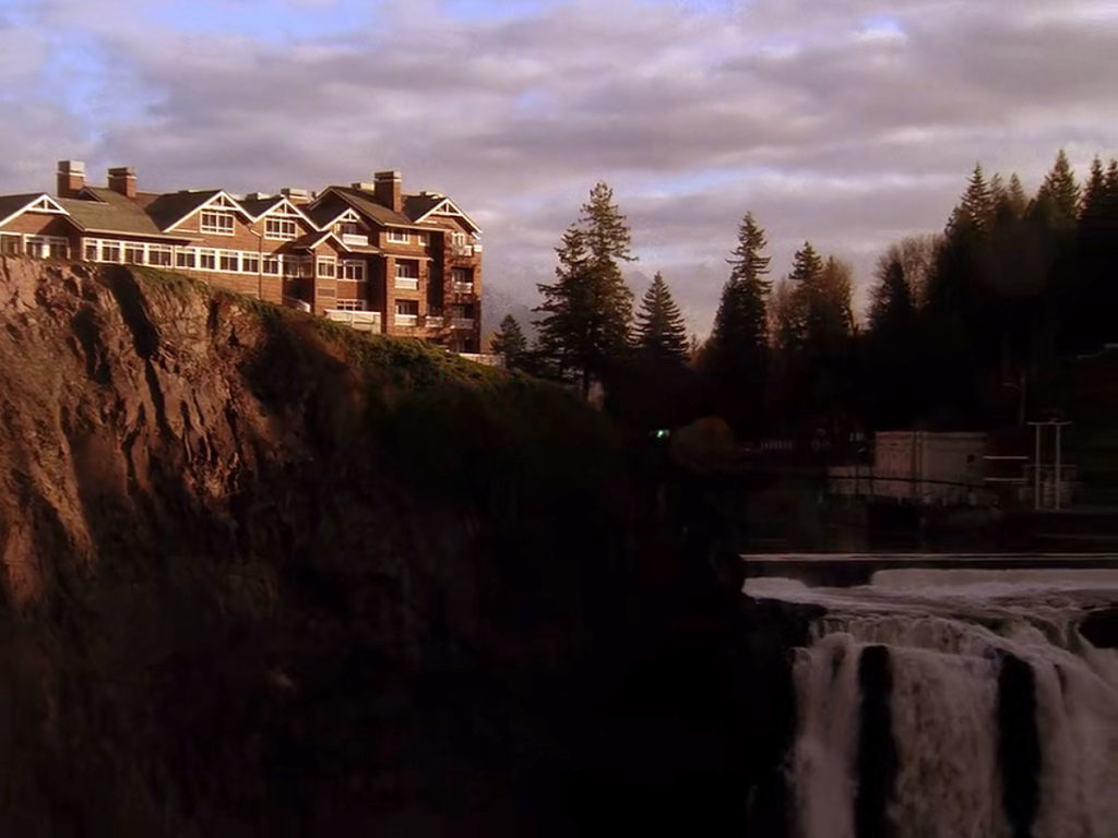 The Great Northern Hotel and White Tail Falls