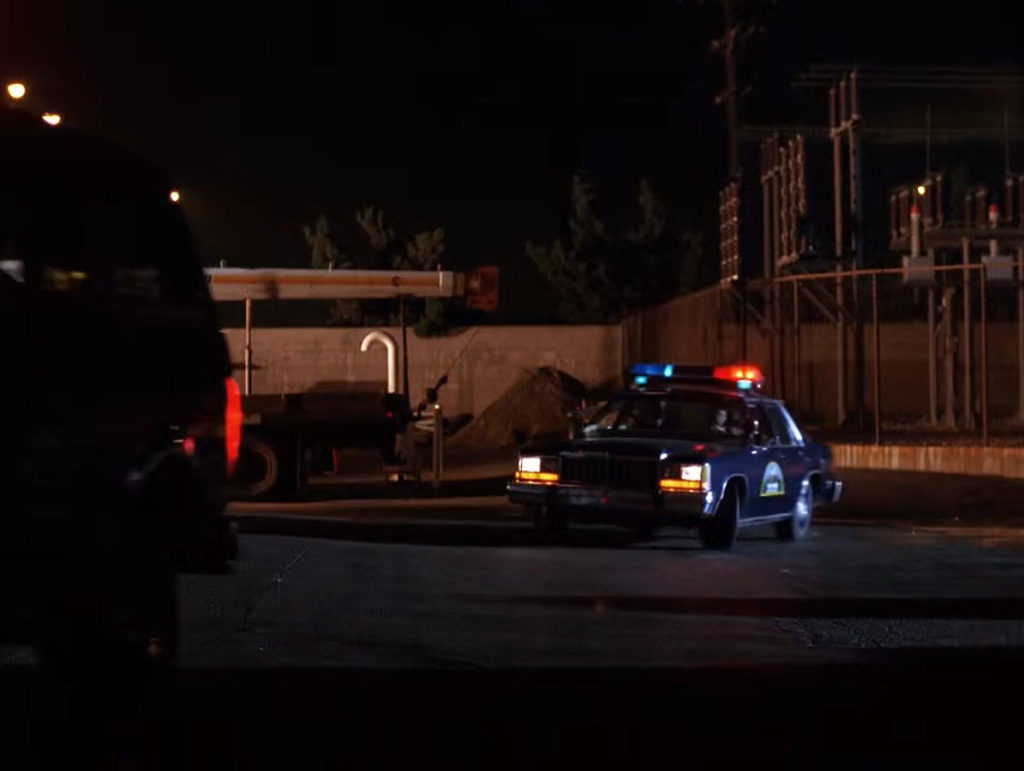 Sheriff's Vehicle with lights on