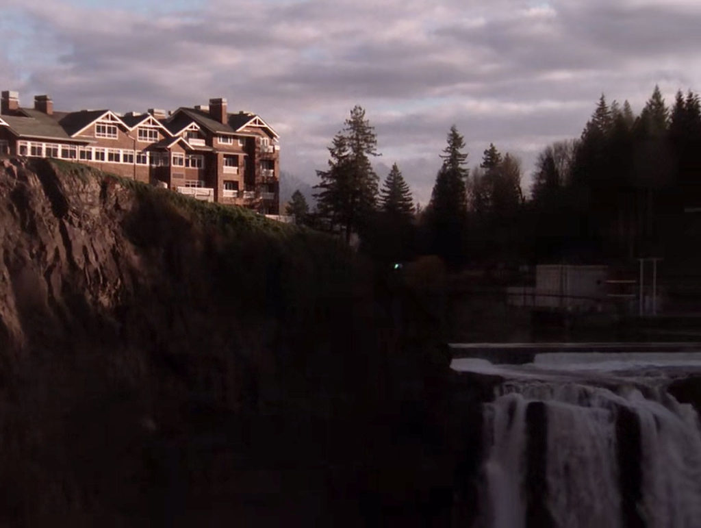 The Great Northern Hotel and White Tail Falls