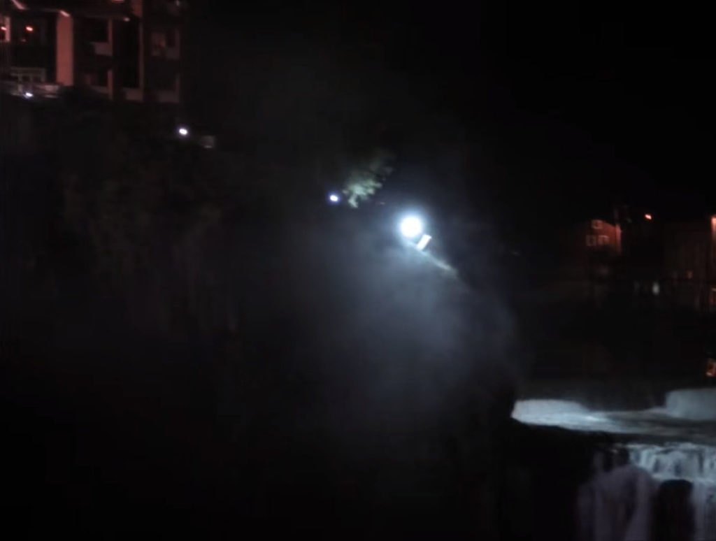 White Tail Falls at night