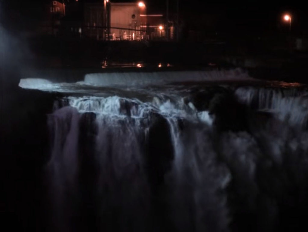 White Tail Falls at night
