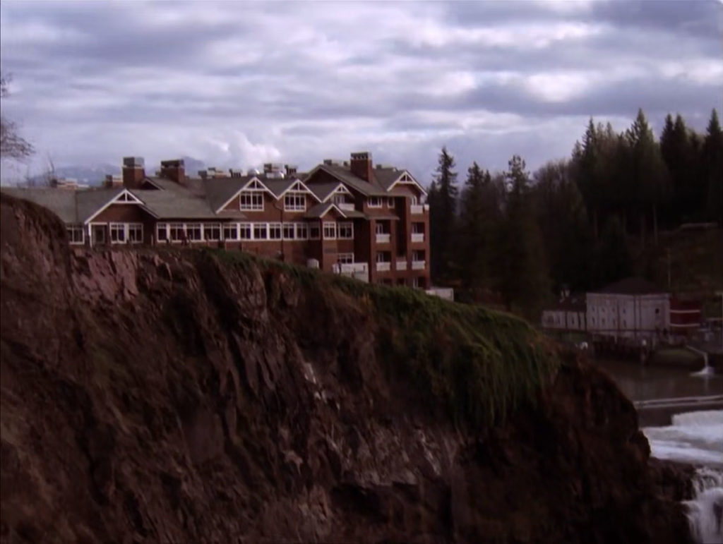 The Great Northern Hotel and White Tail Falls