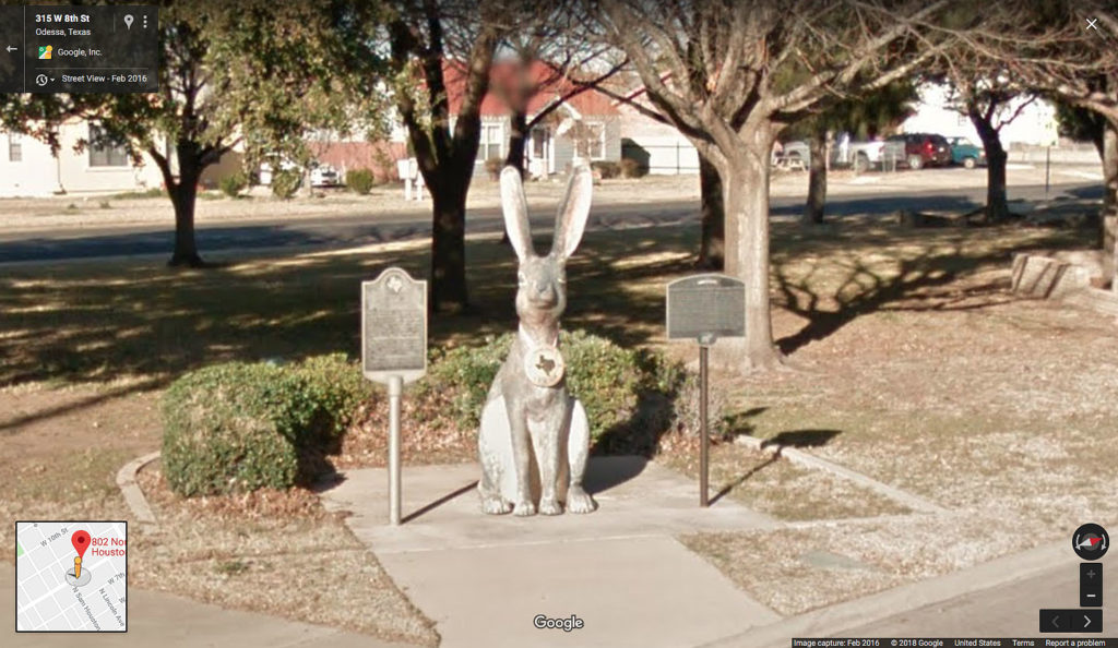 Google Maps street view of a Jackrabbit in Odessa, Texas