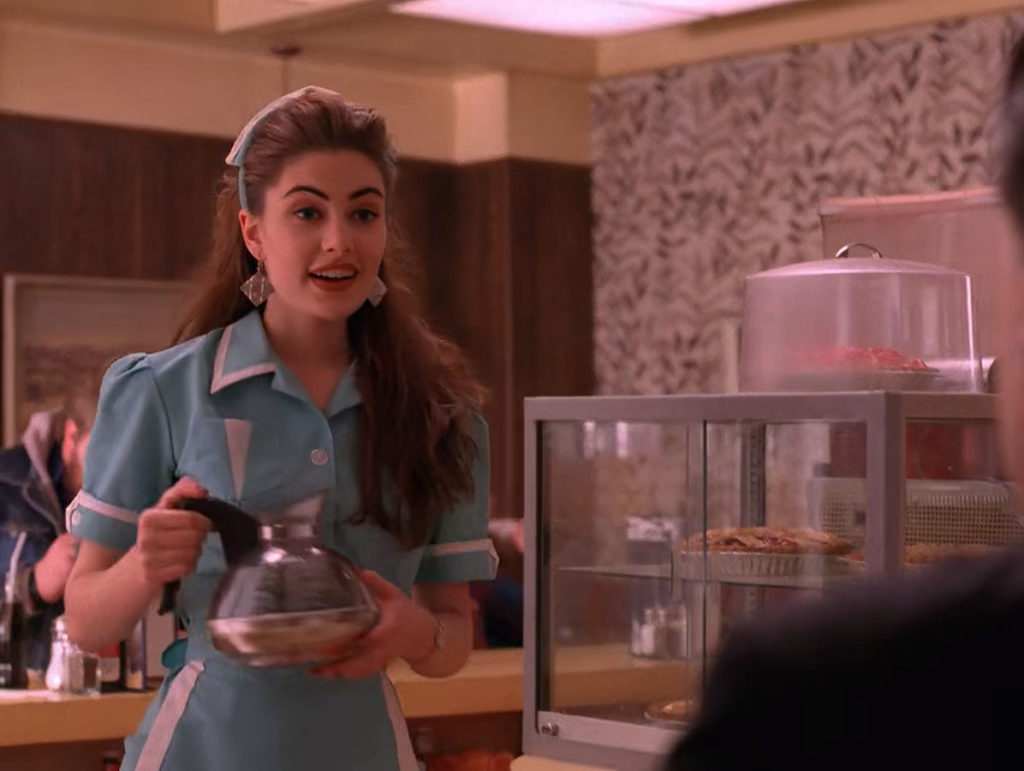 Shelly Johnson behind the counter at the Double R Diner