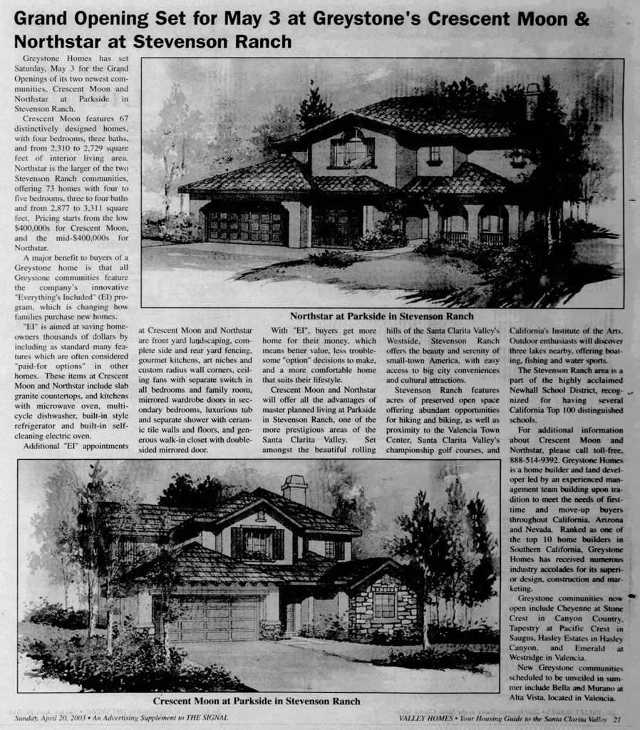 Newspaper article about homes