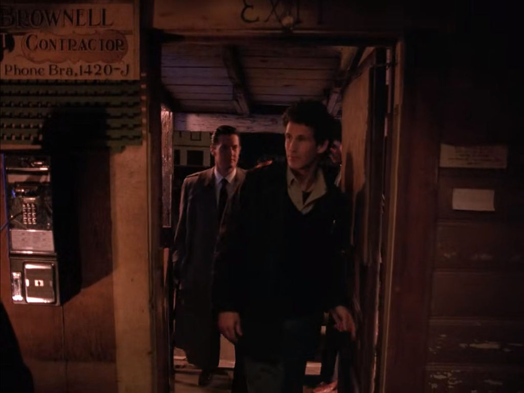Cooper and Truman entering the Bookhouse