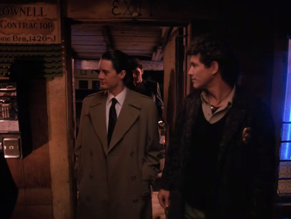 Cooper and Truman entering the Bookhouse