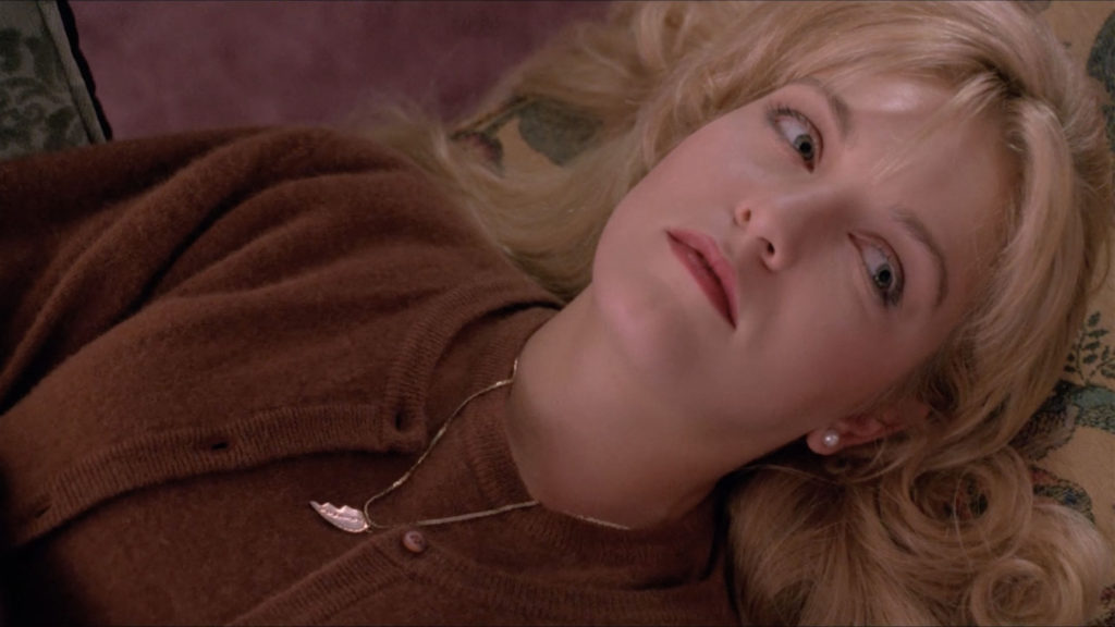 Laura Palmer laying on the chair at the Haywards