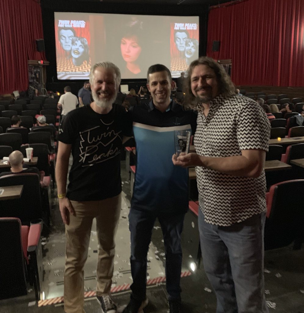 Steven, Aaron and Dale inside the theatre