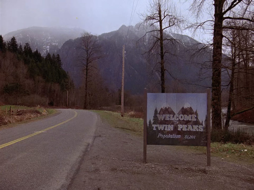 Welcome to Twin Peaks Sign spot from pilot episode of Twin Peaks