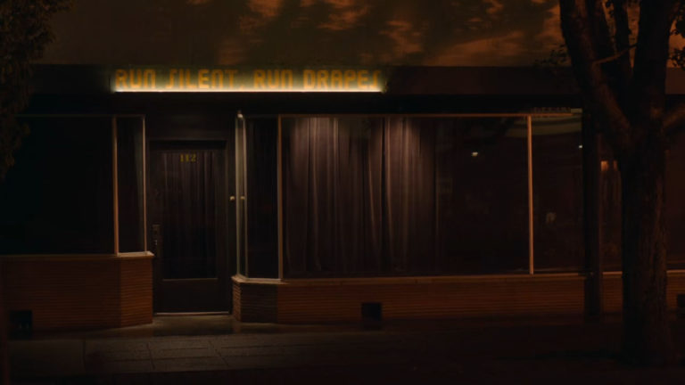 Run Silent, Run Drapes exterior at night