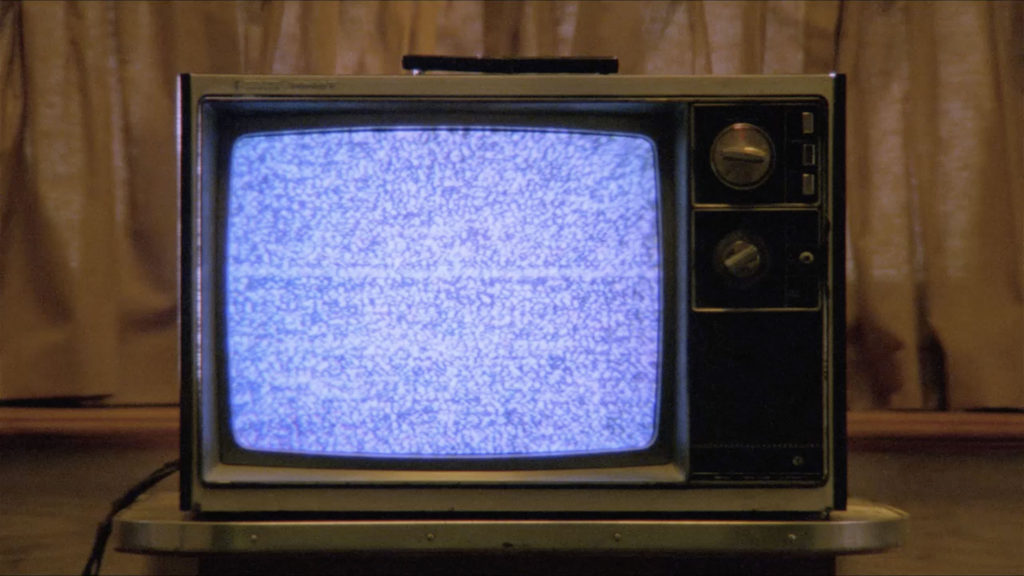 Television with blue static