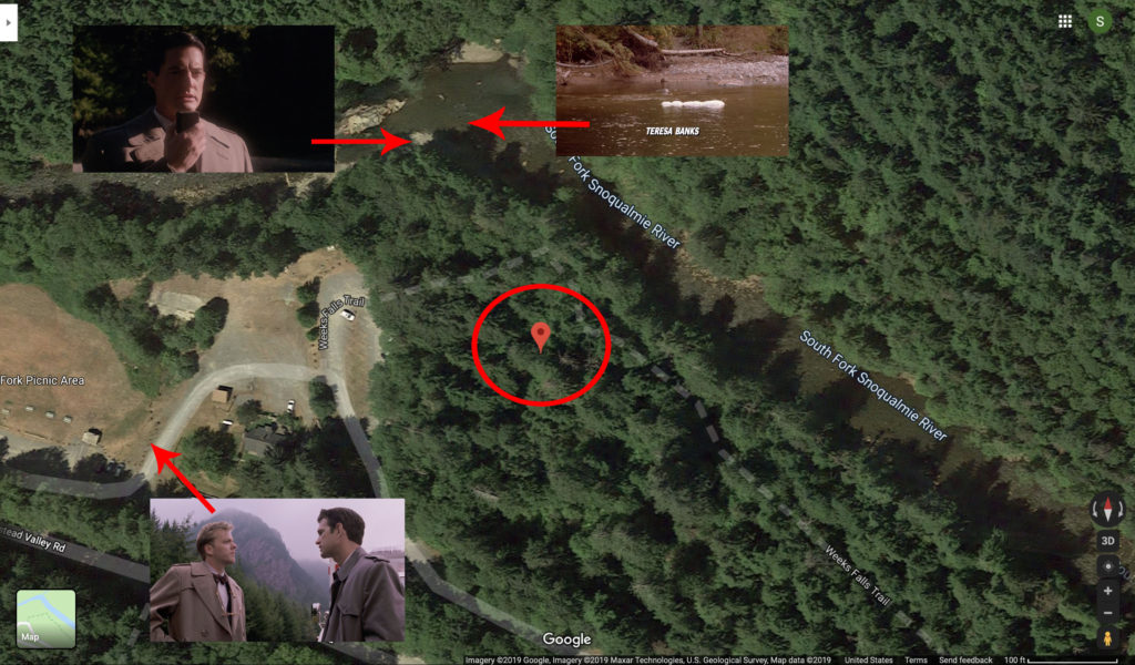 Google Maps aerial view of Twin Peaks Film location at Olallie State Park