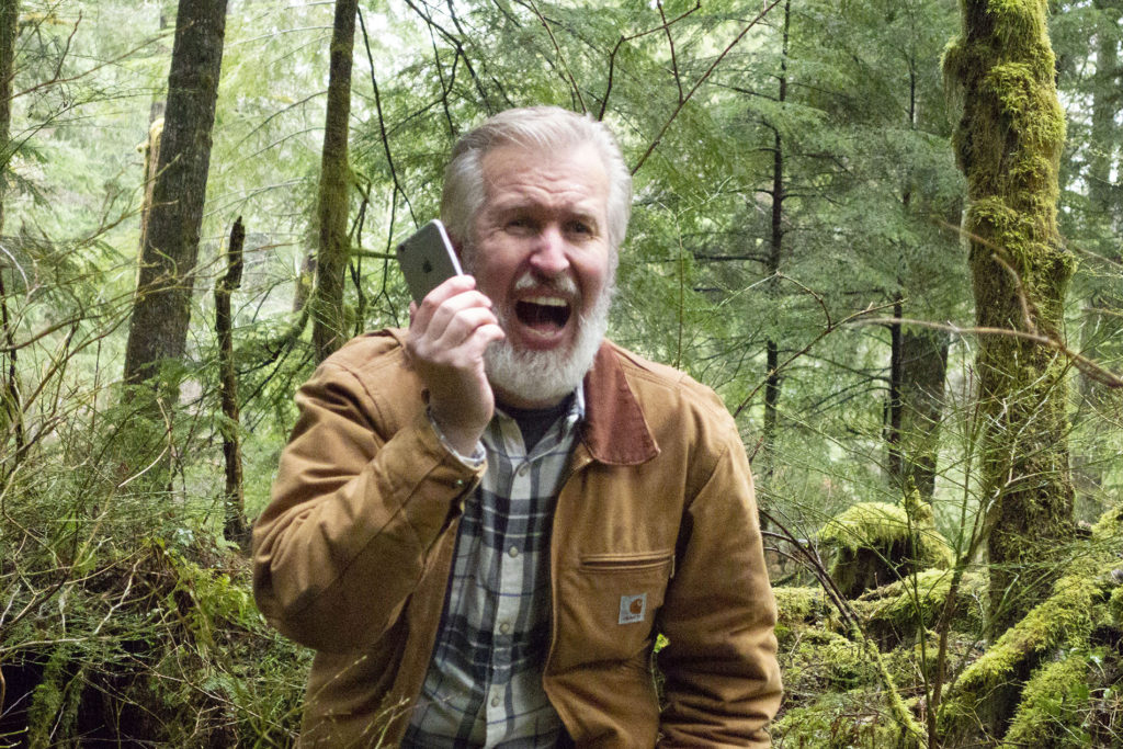 Steven yelling in Olallie State Park