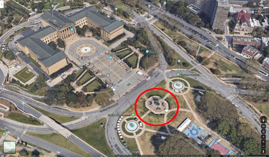 Google Maps aerial view of Philadelphia, PA