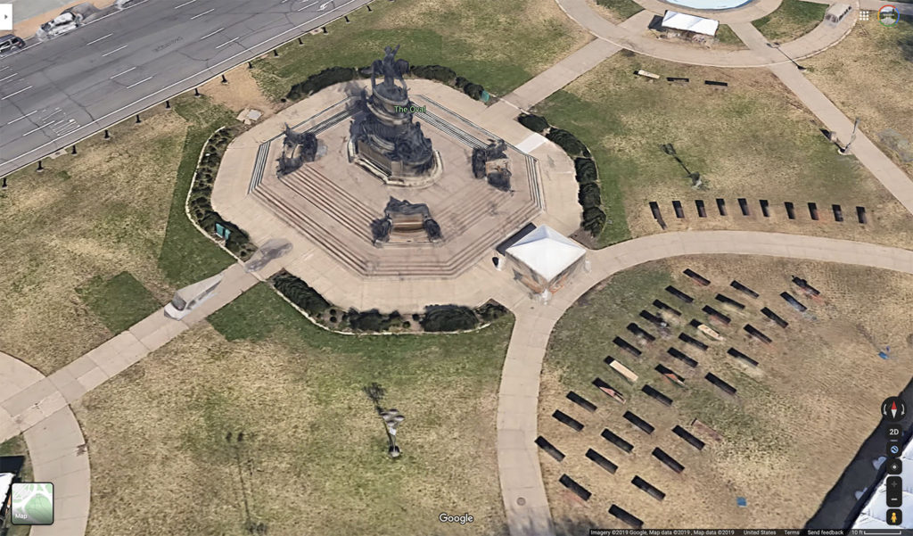 Google Maps aerial view of George Washington Monument
