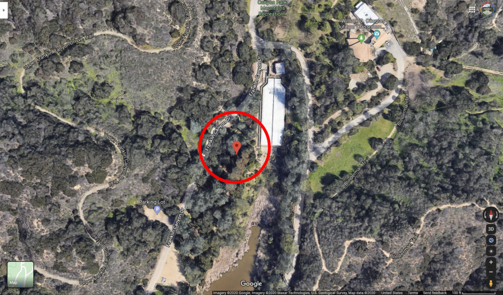 Google Maps - Aerial View of Franklin Canyon Park
