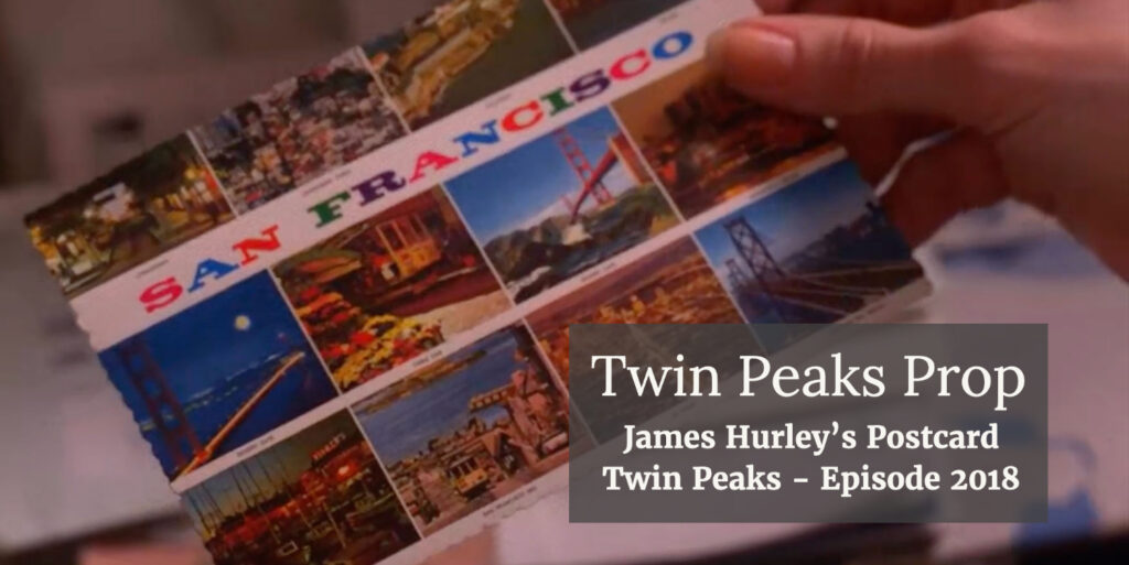 Banner image of Donna Hayward's hand holding a San Francisco postcard in Twin Peaks