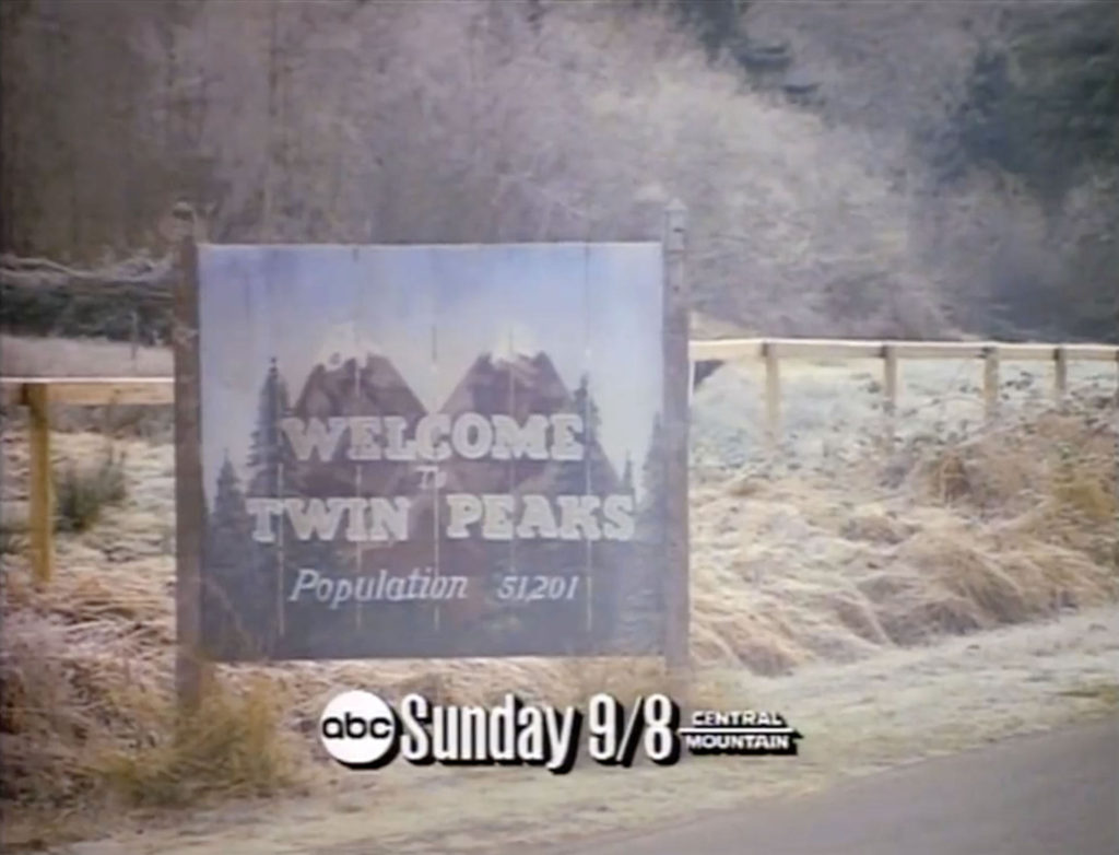 Welcome to Twin Peaks sign spot with ABC logo