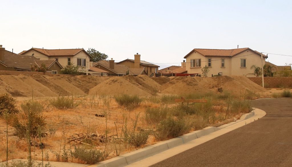 Housing development with empty land