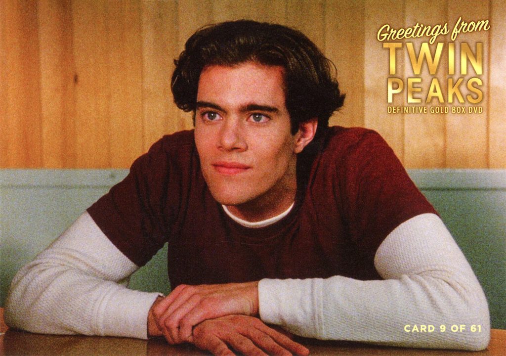Greetings from Twin Peaks DVD postcards Bobby Briggs sitting at table