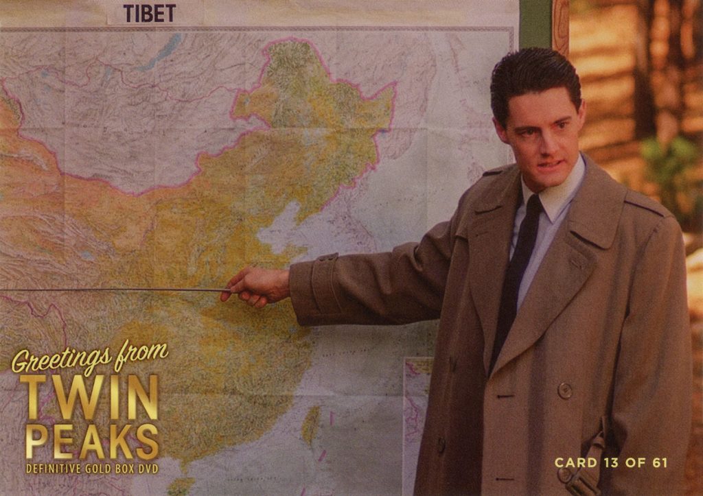 Greetings from Twin Peaks DVD Postcards Agent Cooper standing by map of Tibet