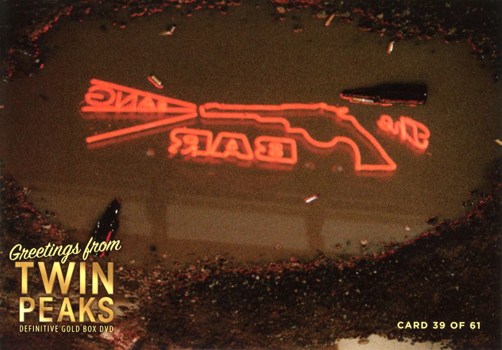 Greetings from Twin Peaks DVD Postcard The Bang Bang Bar neon sign in water
