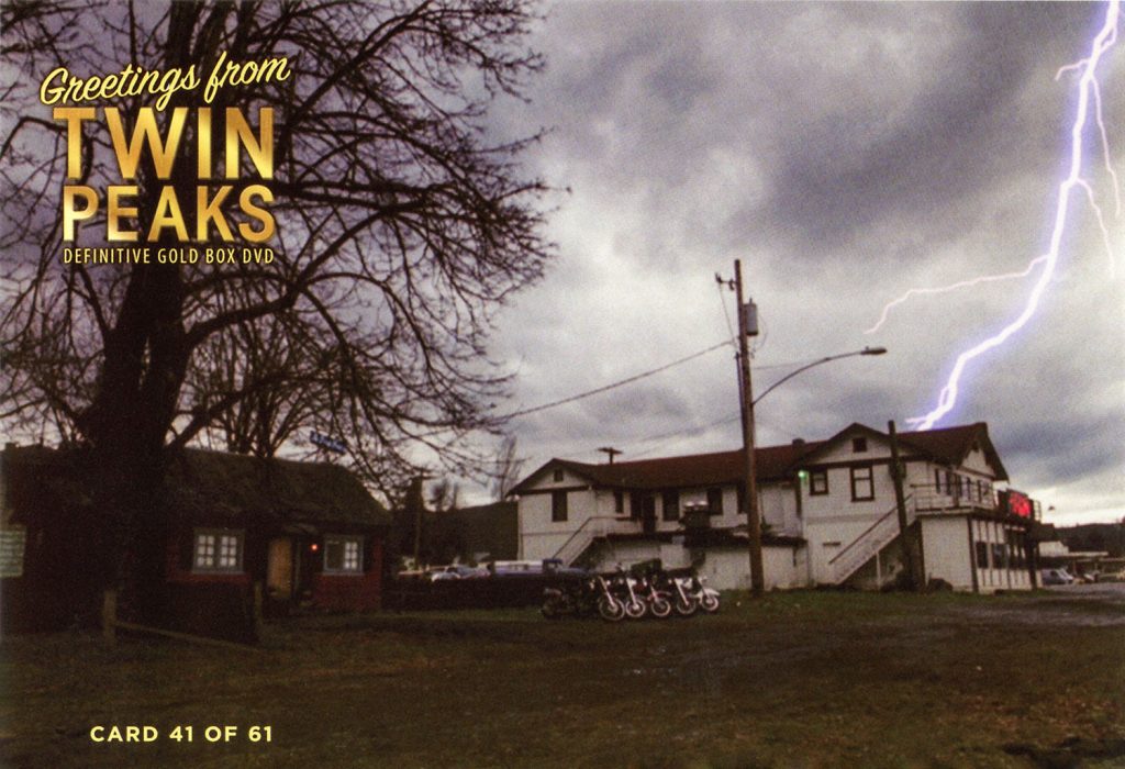 Greetings from Twin Peaks DVD Postcards The Roadhouse and the Bookhouse lightning strike