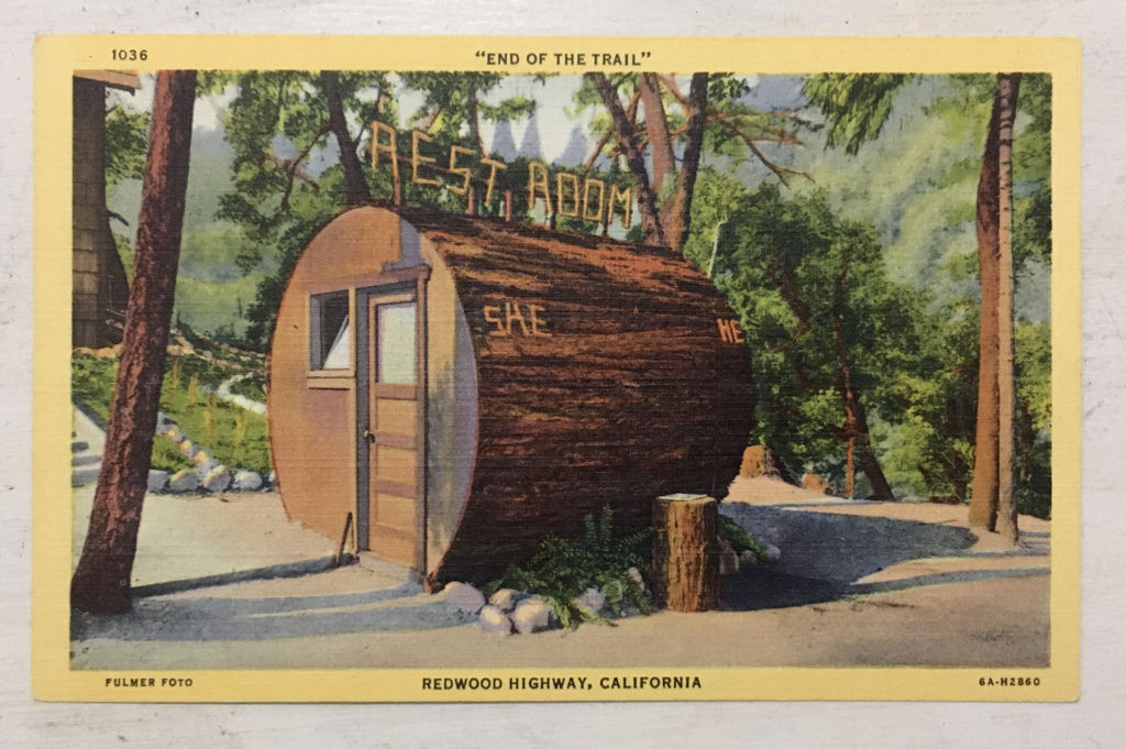 Twin Peaks Prop - Grundy's Redwood Terrace Restroom Postcard