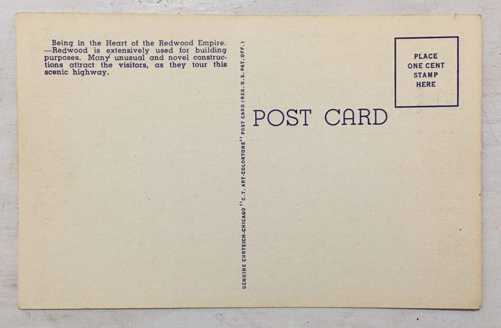 Twin Peaks Prop - Grundy's Redwood Terrace Restroom Postcard