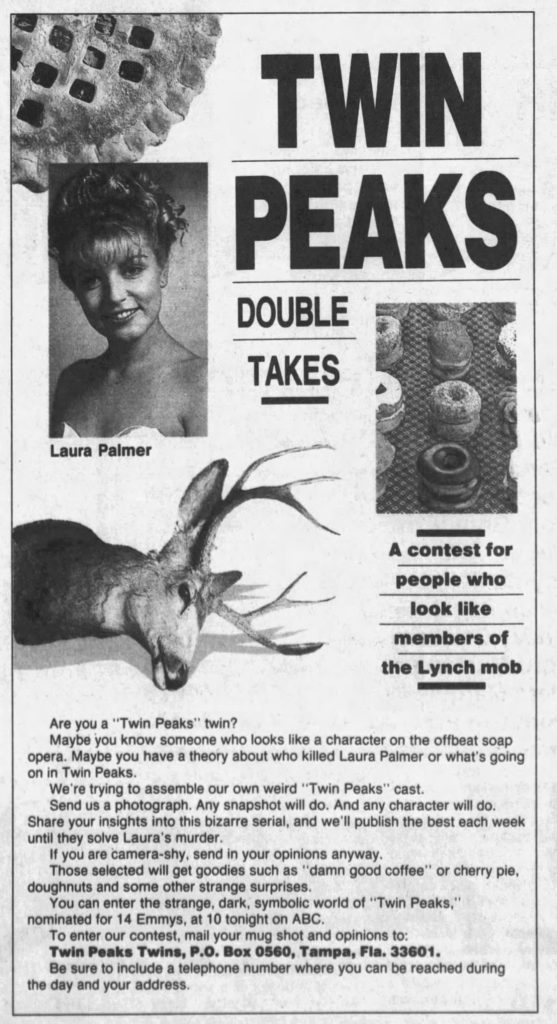 Twin Peaks Double Takes advertisement in The Tampa Tribune