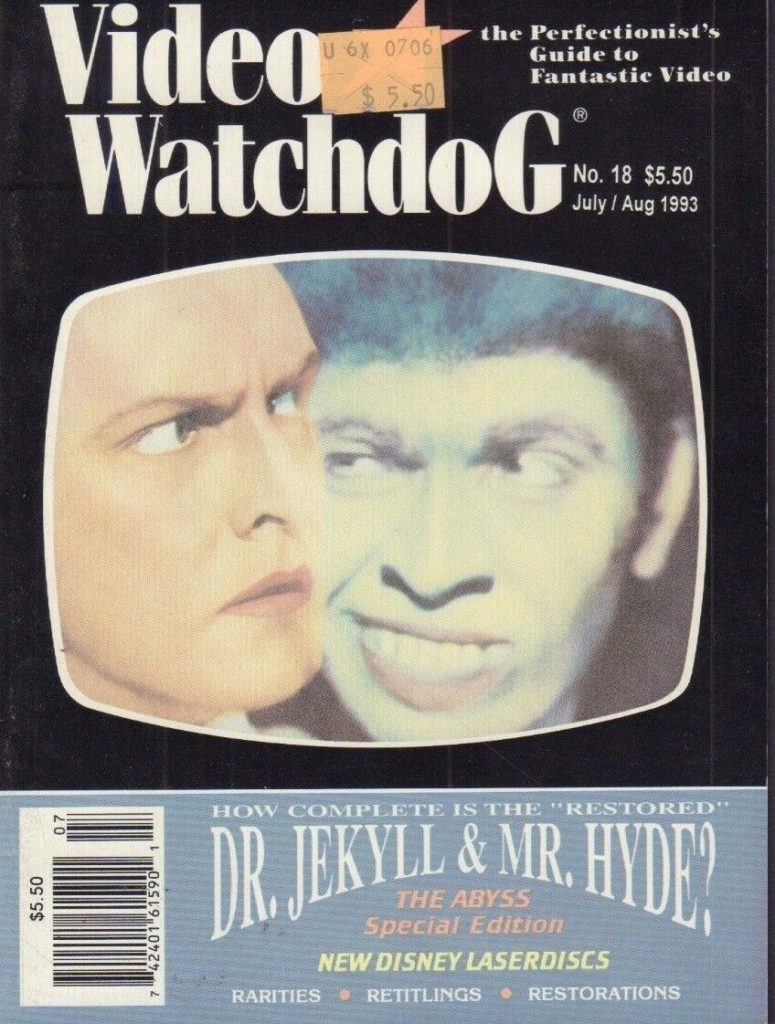 Video Watchdog - No. 18 cover from July / August 1993
